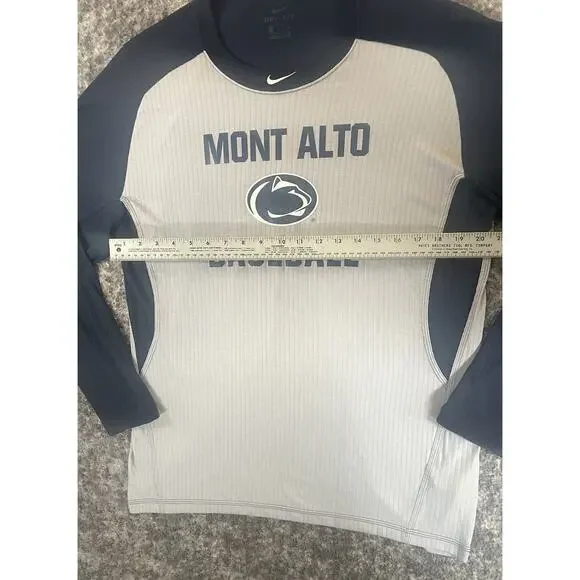 Penn State Mont Alto Baseball Nike Dri-Fit Shirt Gray Blue Long Sleeve XL Shirt - Picture 5 of 9